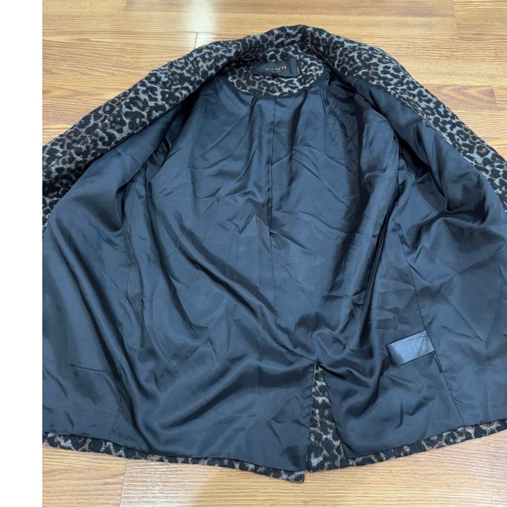 COACH Classic Wool Blend Cocoon Coat Double Breasted Oversized 3/4 Sleeve XS - Picture 15 of 16